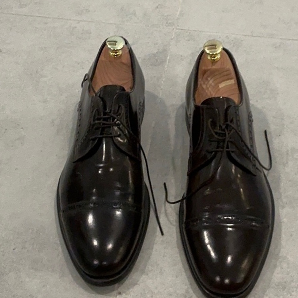 Black Oxfords with classic design and durable construction